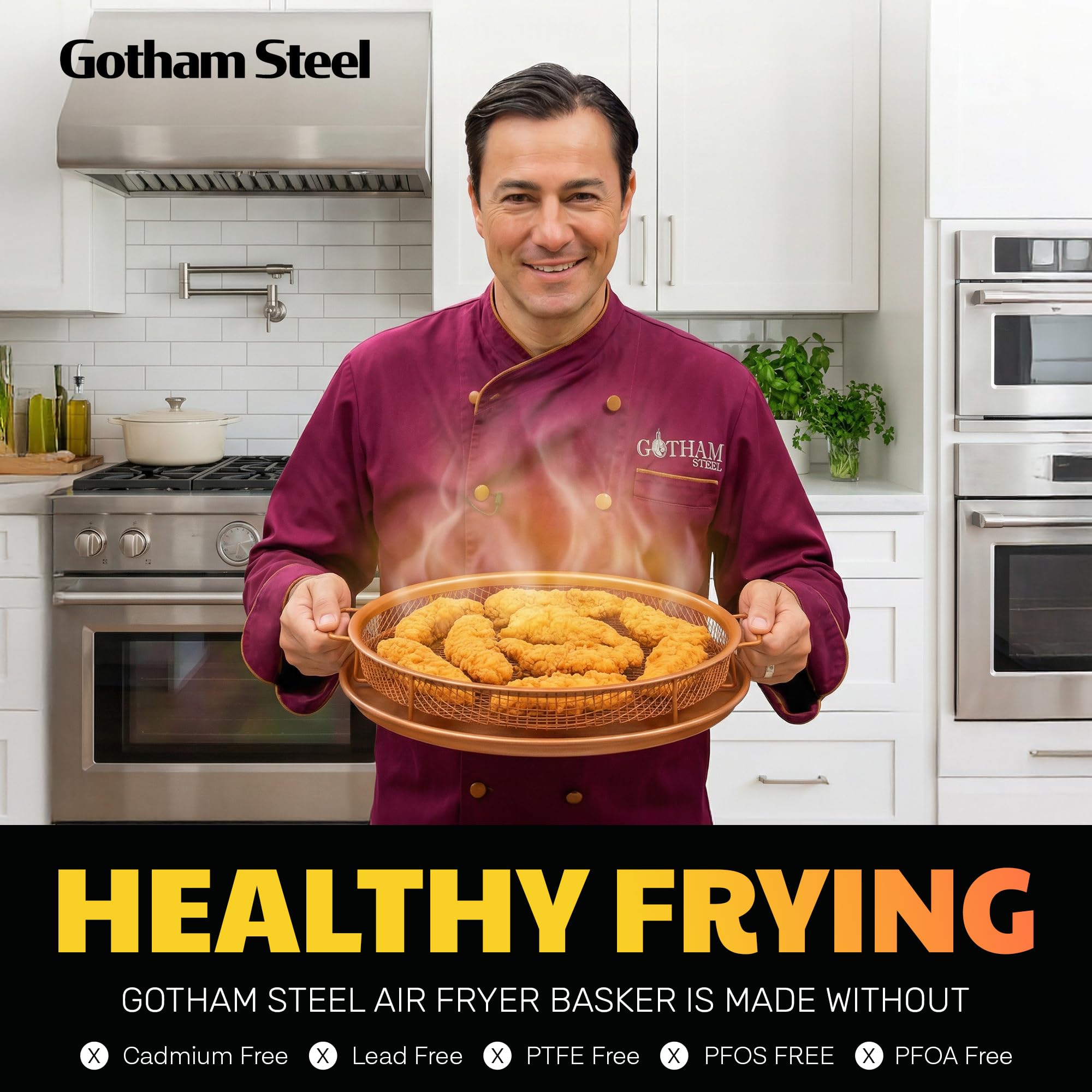 GOTHAM STEEL, bandeja para pizza cobre logra horneado crujiente