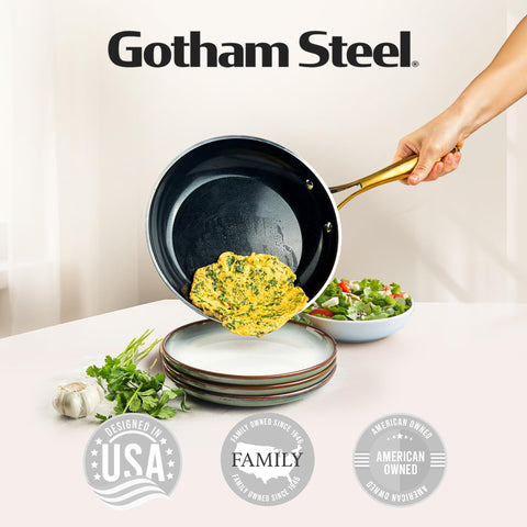 Diseño crema moderno de Gotham Steel para una cocina elegante.