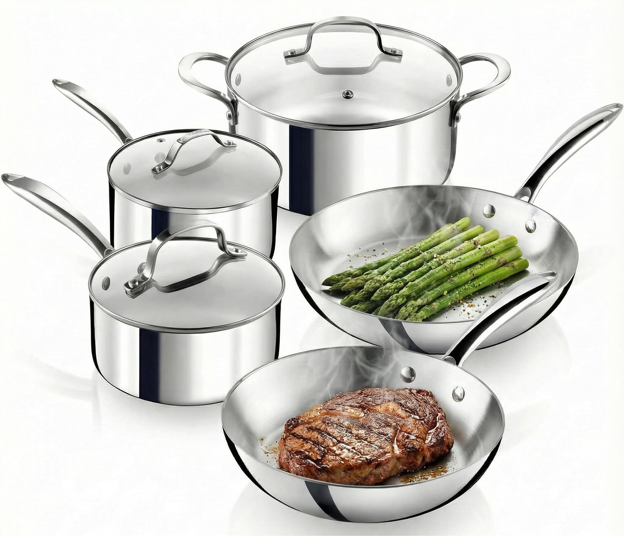 Juego Gotham Steel 10 piezas ollas y sartenes para cocina versátil y fácil limpieza
