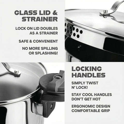 GOTHAM STEEL olla 8qt diseño multifuncional para cocinar