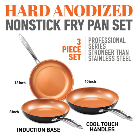 Gotham Steel Pro: sartén de 8 pulgadas con antiadherente para cocinar con menos aceite.