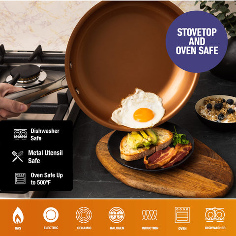 Gotham Steel Pro: tapa incluida para control de cocción y humedad.