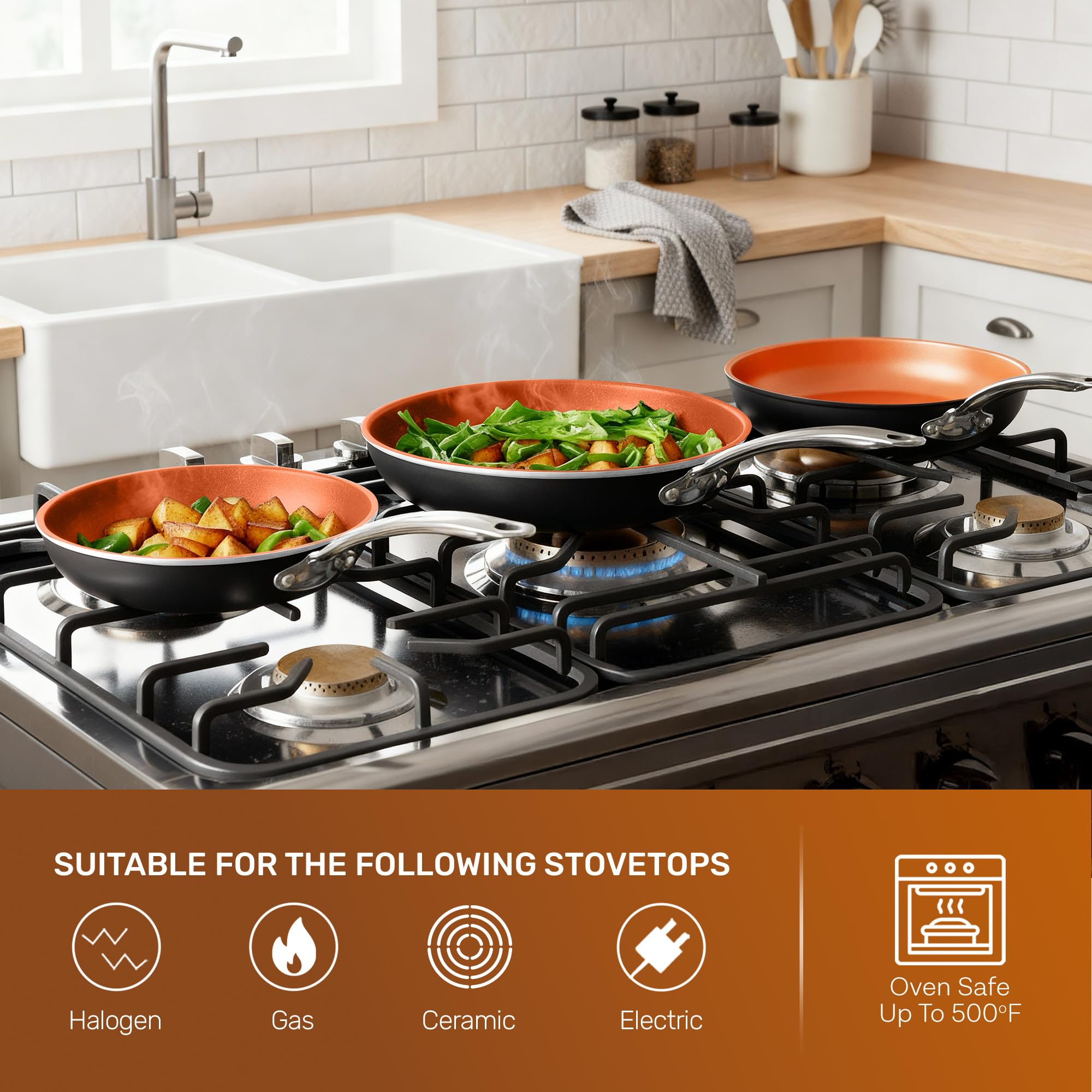 Gotham Steel, utensilios de nylon para evitar rayar superficies antiadhesivas.