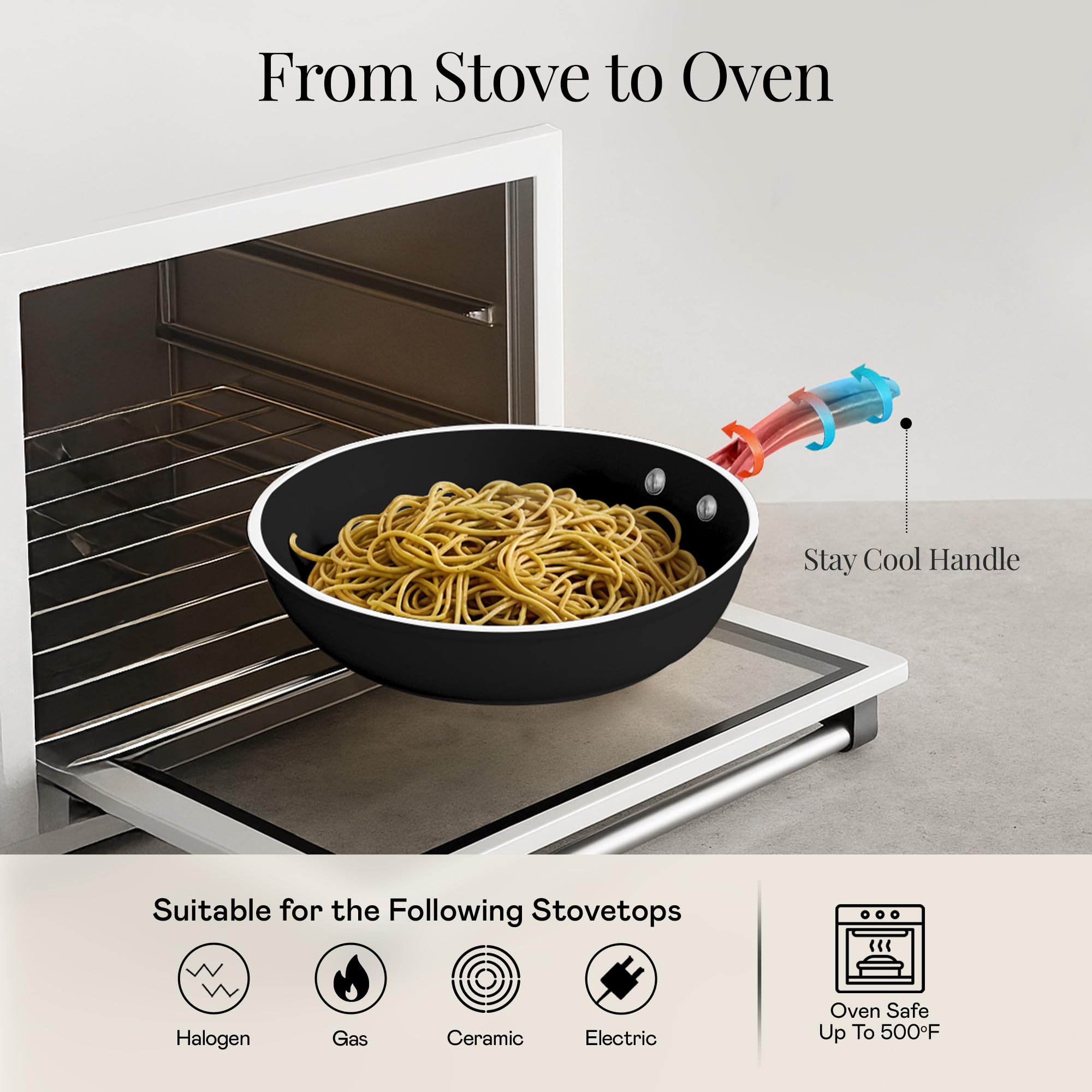 Juego de utensilios nylon Gotham Steel de 5 piezas para cocinar sin rayar.