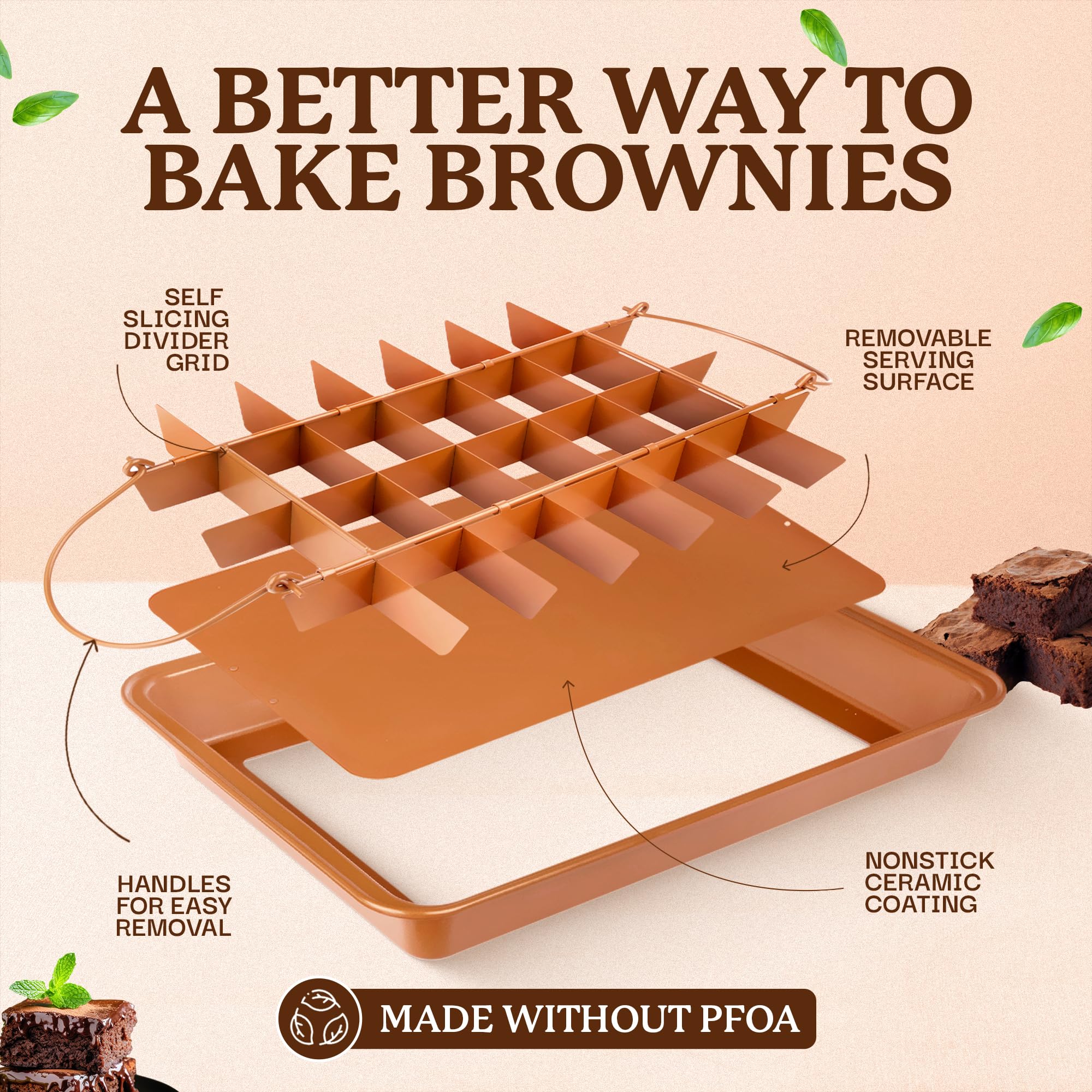 Gotham Steel XL Brownie Pan con 24 cavidades para porciones precisas