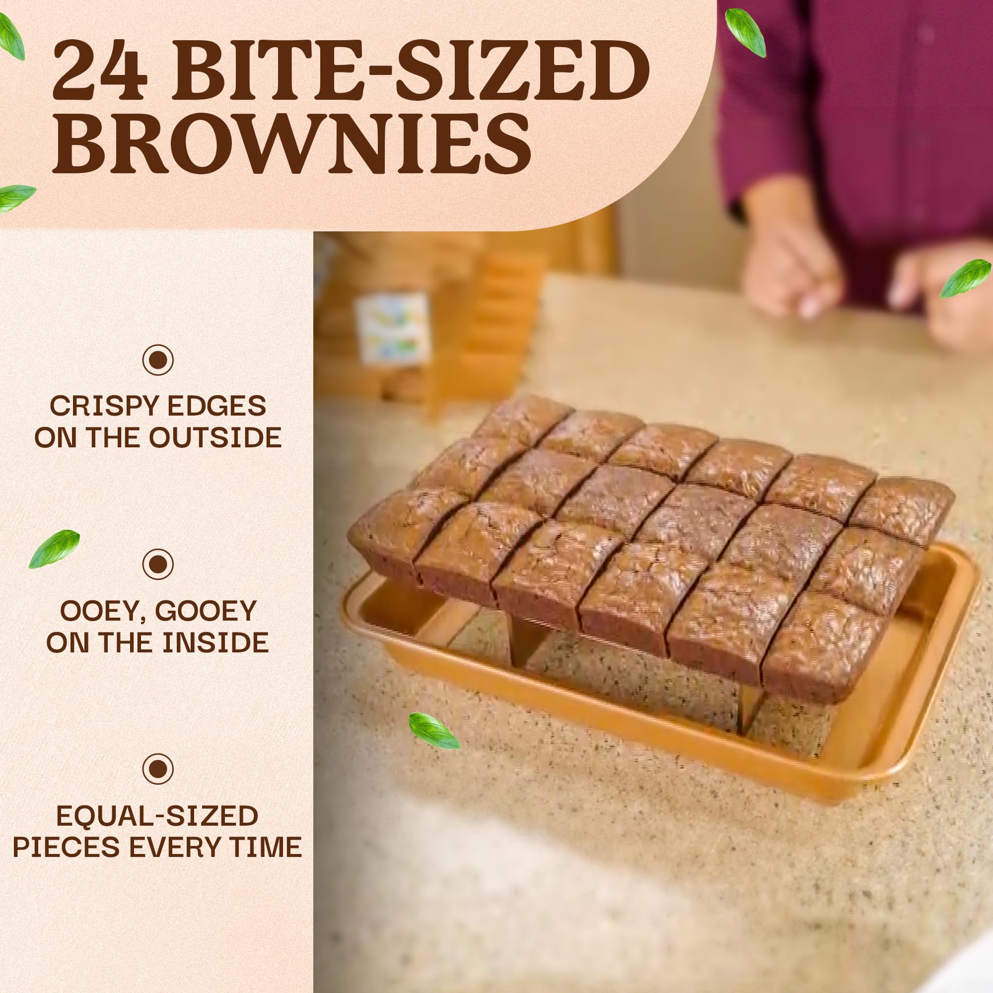 Gotham Steel XL Brownie Pan superficie antiadherente facilita el desmolde