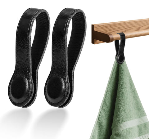 Gotorido clips toalla cuero magnético negro, sujetan la toalla con fuerza en la cocina.