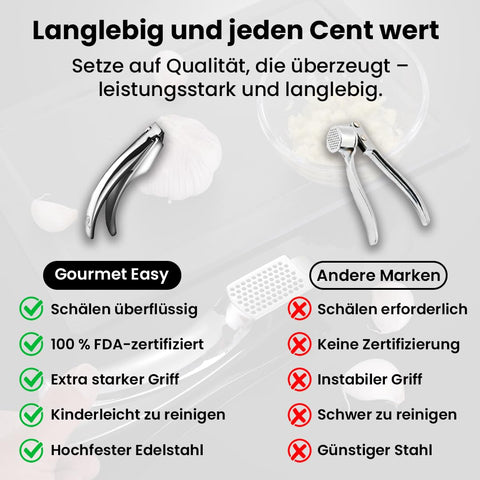 Perfecta para añadir ajo en pasta suave o trozos para recetas.