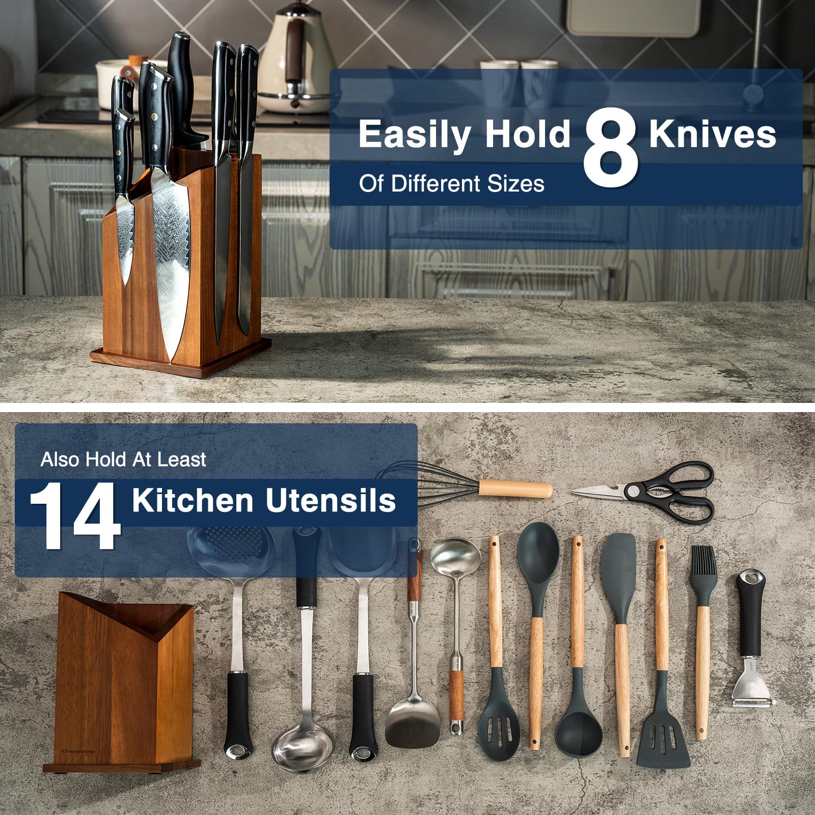 Gourmetop porta-utensilios magnetico mantiene cucharas y espátulas a mano para cocinar.