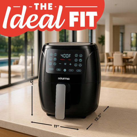Gourmia Horno Freidora de Aire 4 Qt panel digital con 12 presets.