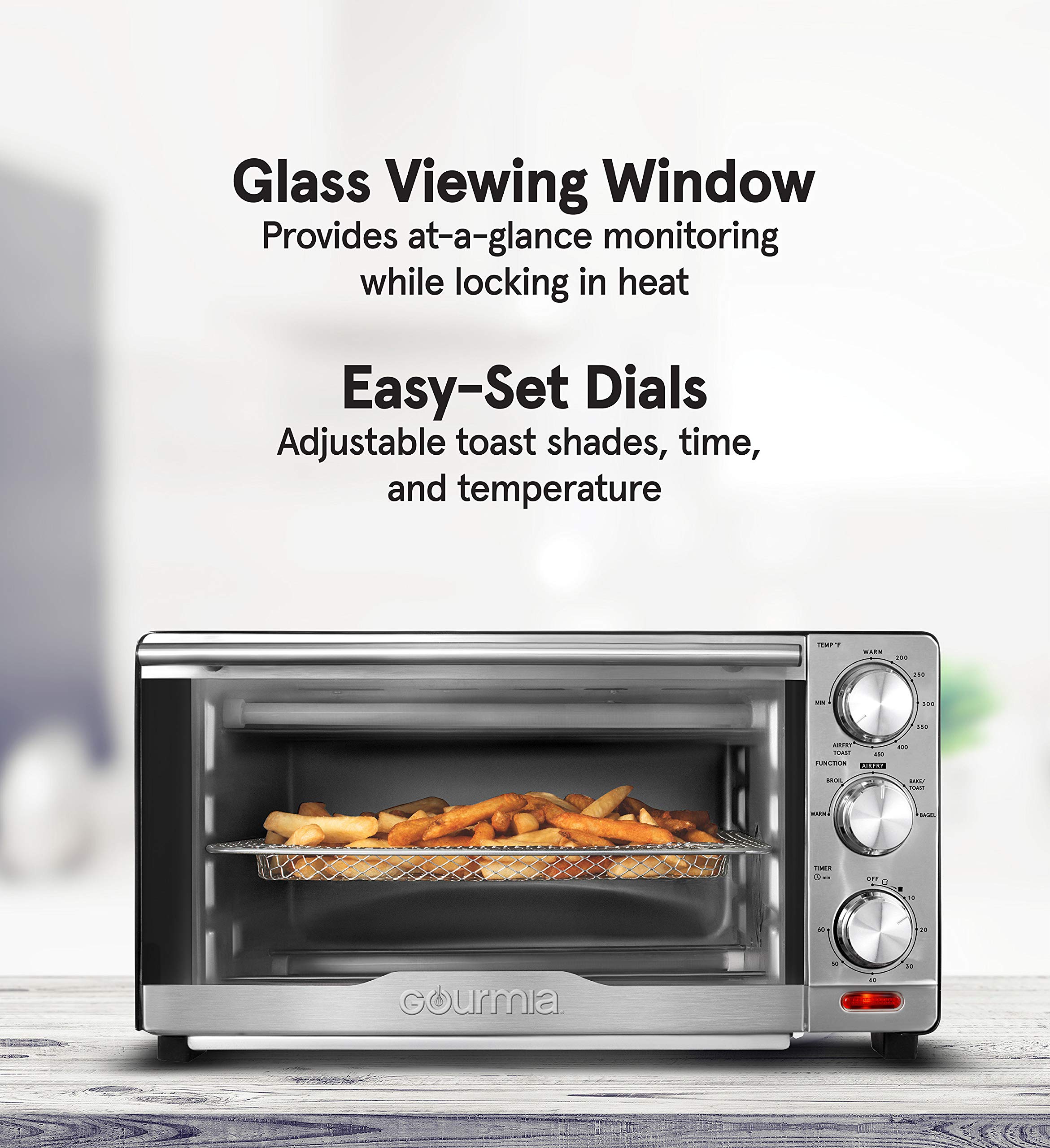 Gourmia GTF7350 panel de control táctil para ajustes precisos.