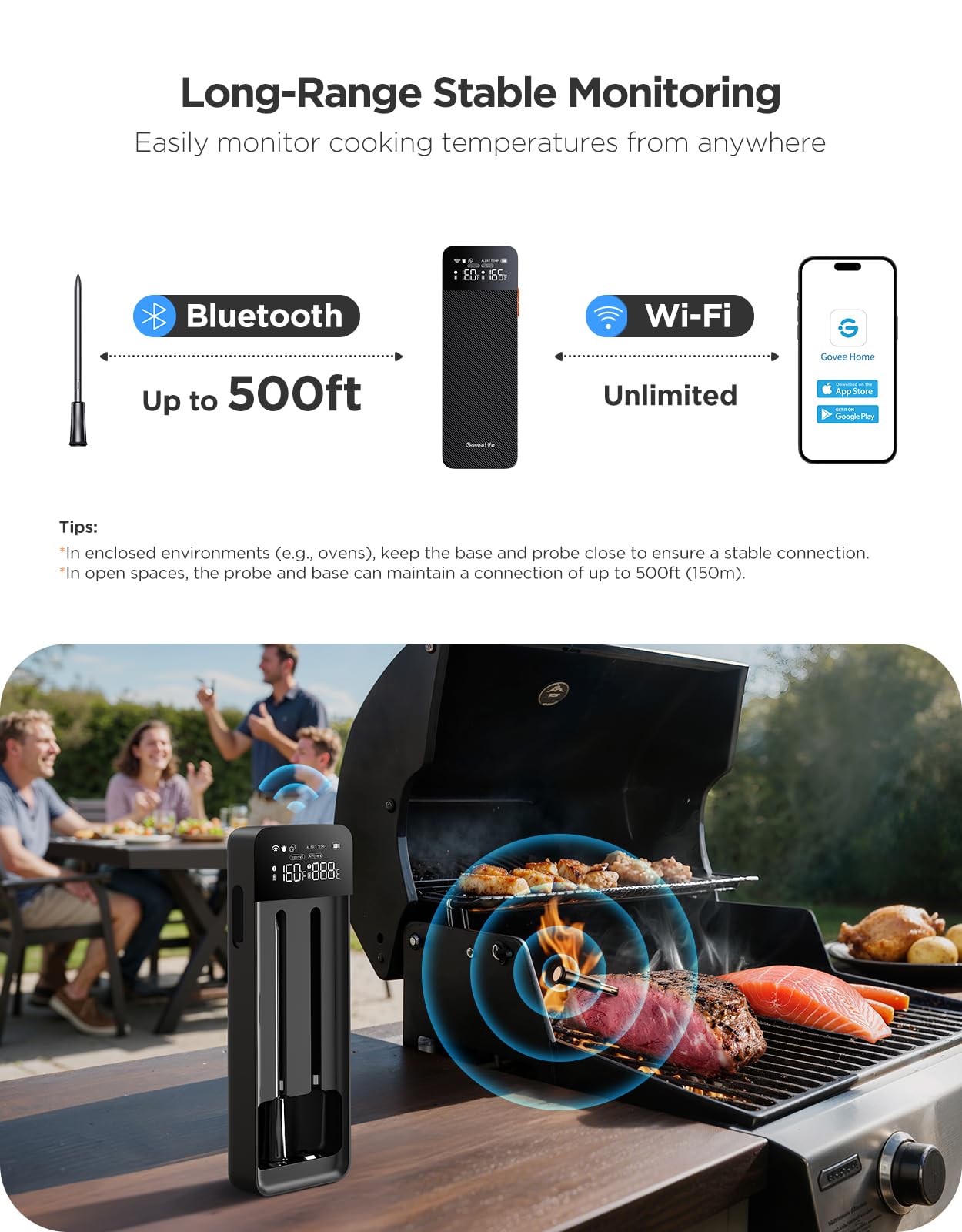 Base magnética de GoveeLife para parrilla y monitorización manos libres
