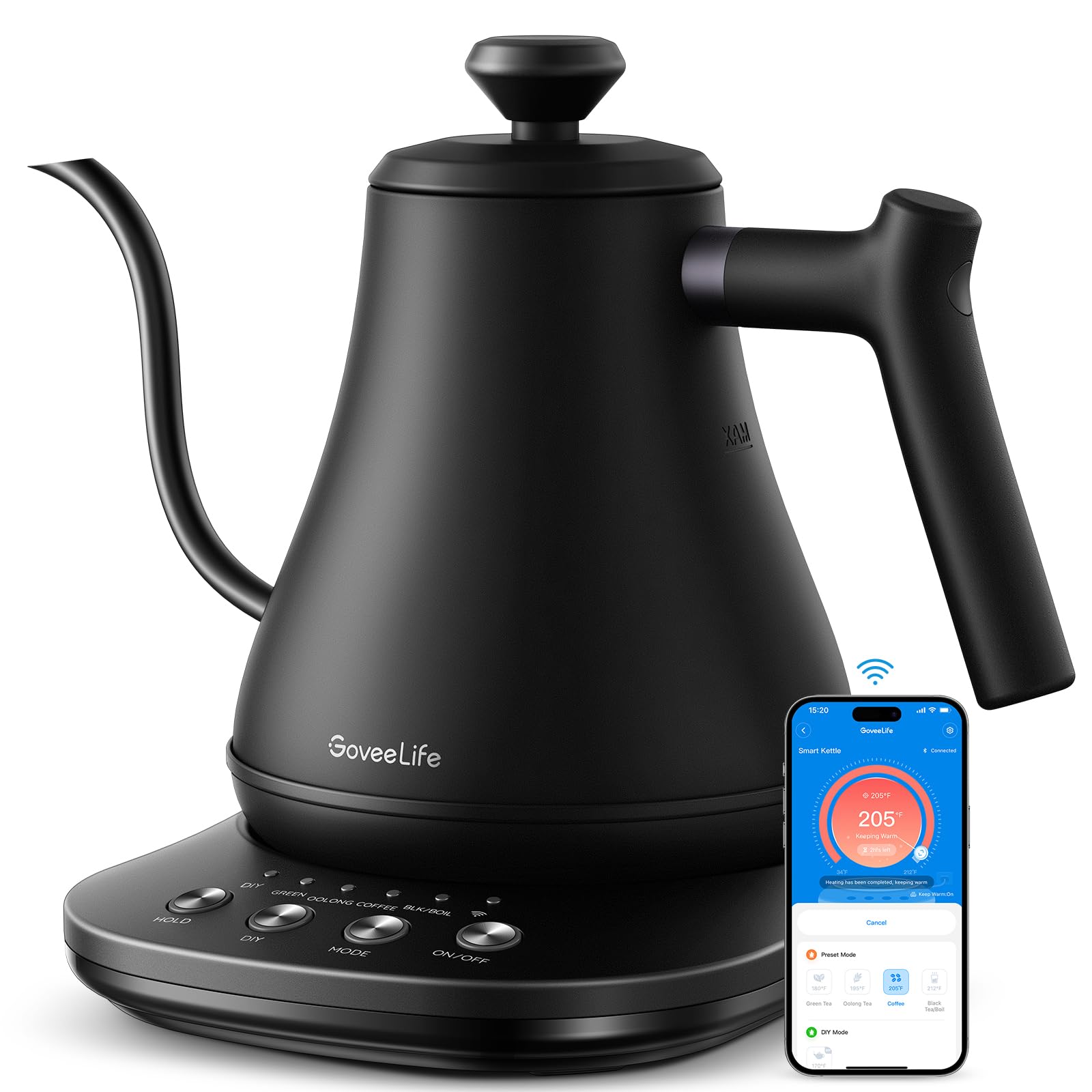 GoveeLife control por voz con Alexa para hervidor elegante y práctico.