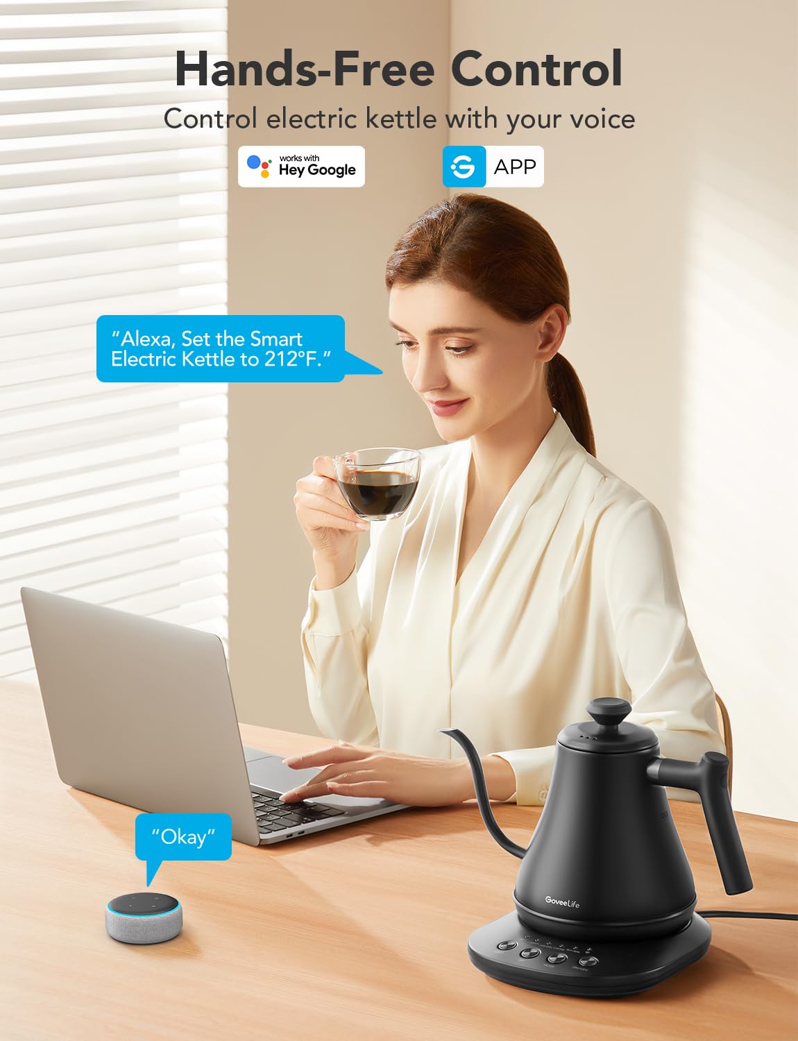 GoveeLife ebullición rápida en 3 minutos para té o café.