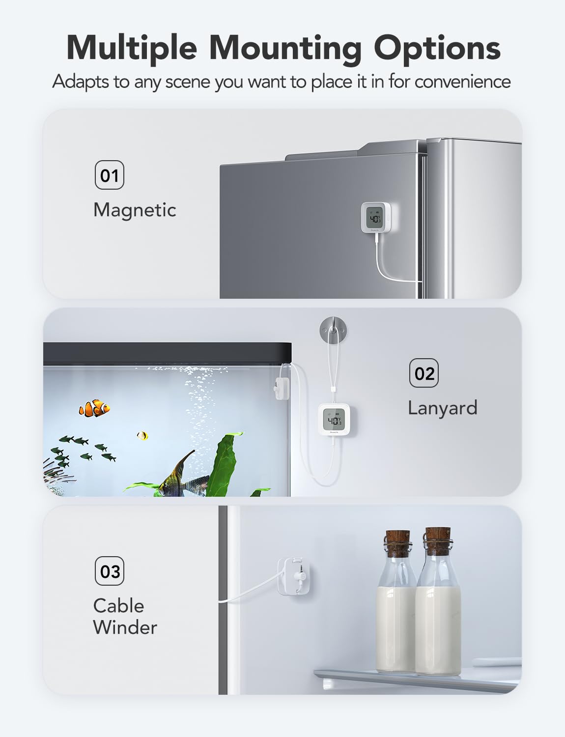 Soporte magnético de GoveeLife para colocar el sensor de forma ordenada