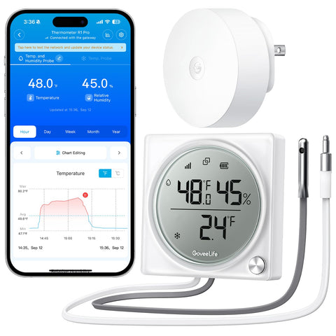GoveeLife termómetro de congelador con alarma y temperatura en tiempo real.