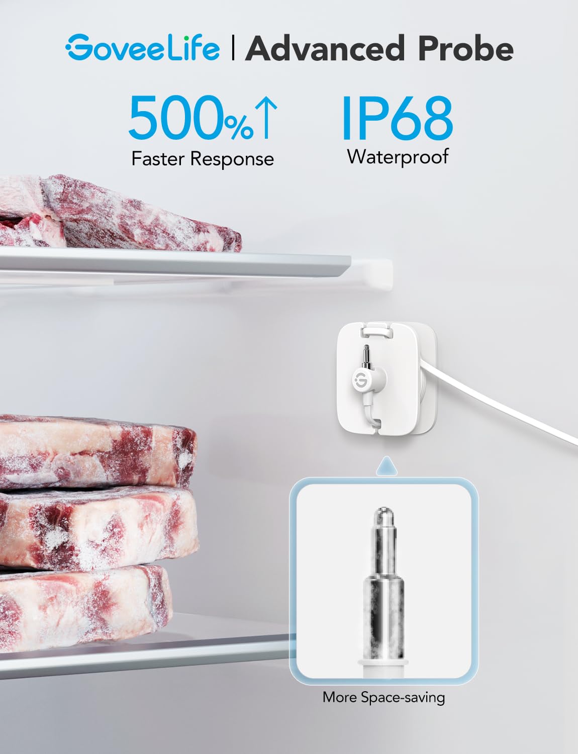 GoveeLife termómetro congelador con pantalla cristal para ver la temperatura de un vistazo.