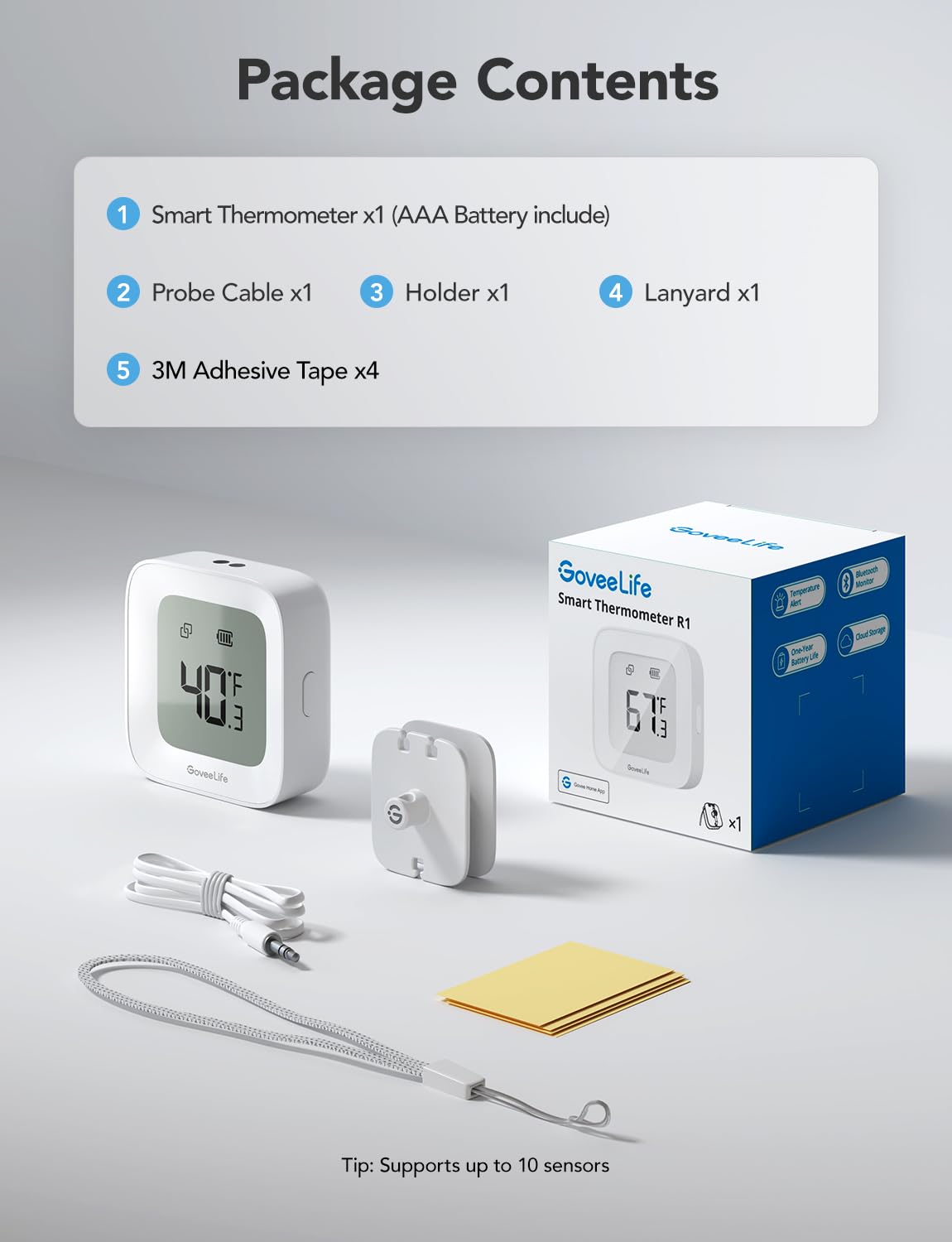 Uso doméstico de GoveeLife en frigoríficos y acuarios para control de temperatura.