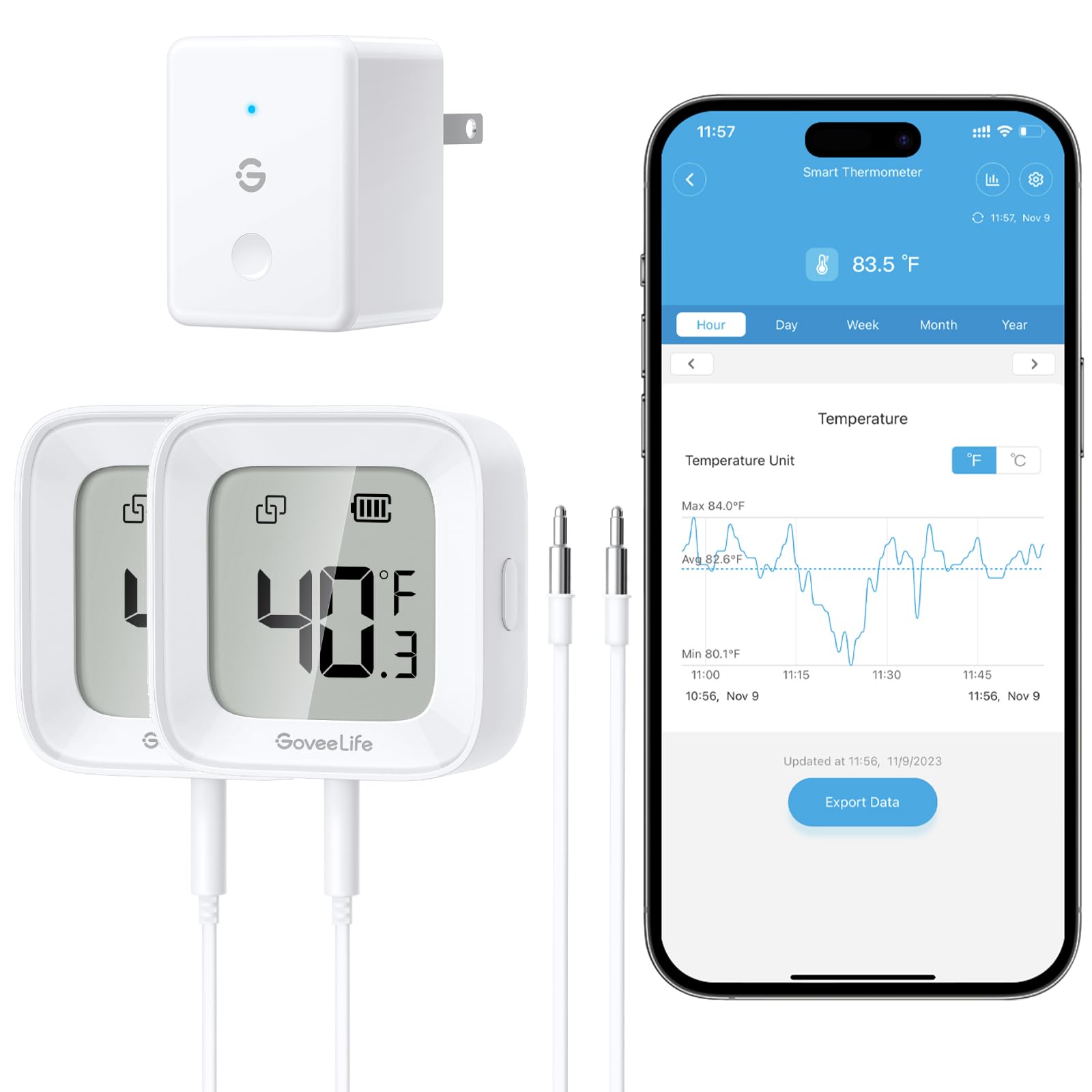 GoveeLife termómetro inalámbrico con alarma para frigorífico para monitoreo remoto