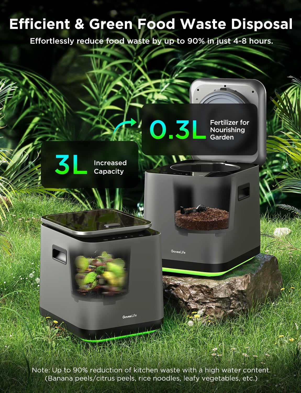 GoveeLife Composter aplicación, monitoriza y programa desde cualquier lugar.