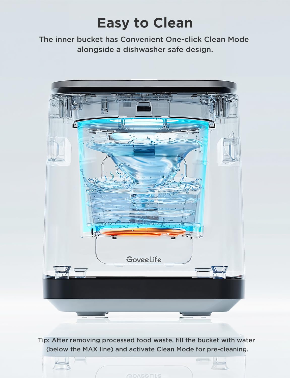 GoveeLife Composter auto limpieza, facilita mantenimiento sin esfuerzo.