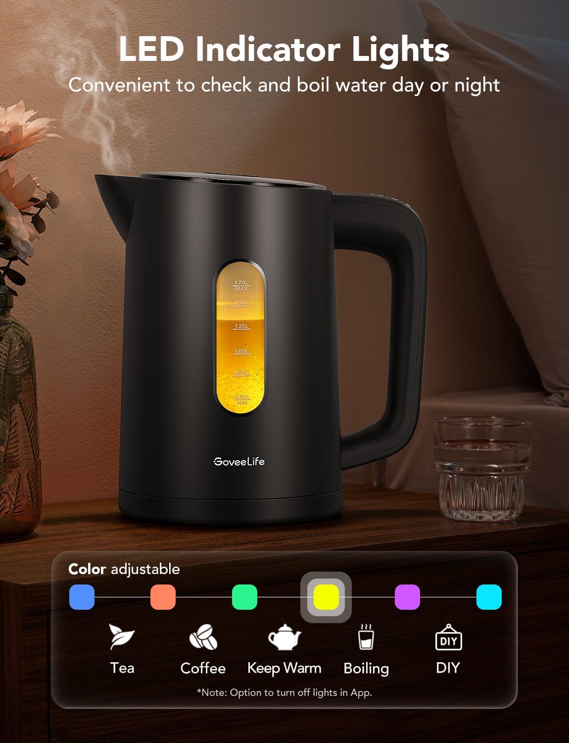 GoveeLife ofrece apagado automático para mayor seguridad al hervir.