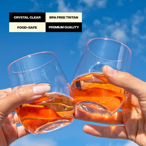 Govino vaso sin tallo 16oz perfecto para interiores y exteriores.