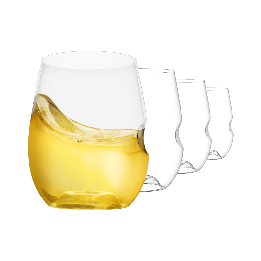 Vaso govino sin tallo de 12oz, perfecto para vino al aire libre.