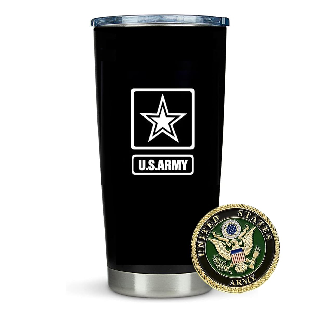 Vaso aislado de GOWOLA con diseño Ejército, ideal regalo para héroes.