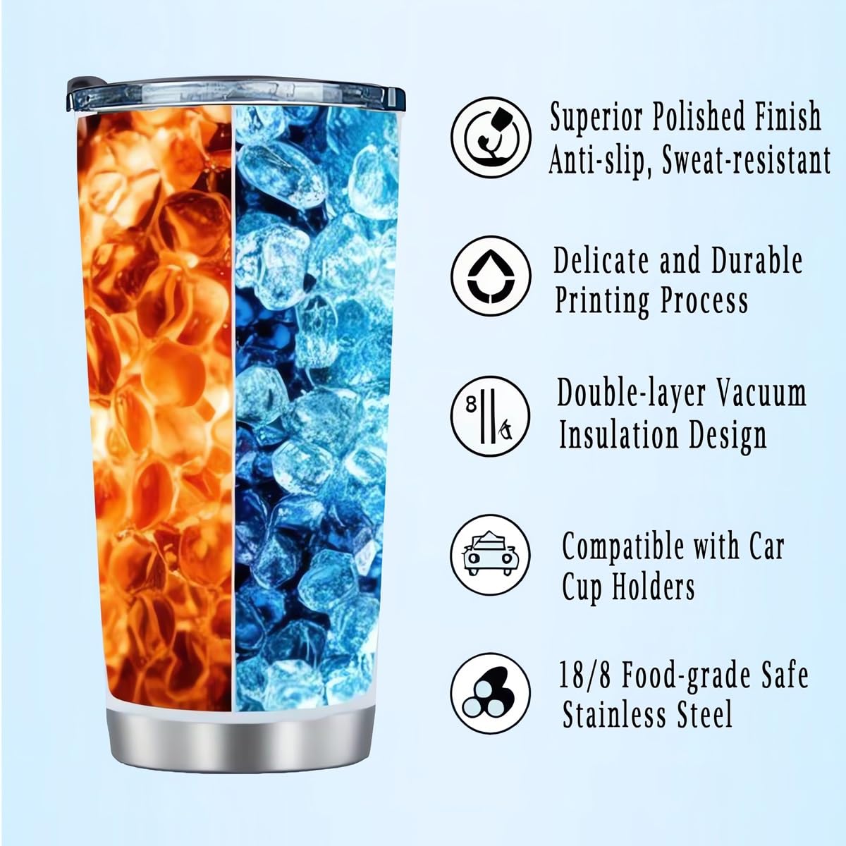 Vaso aislado de GOWOLA para camping y viajes, uso versátil.