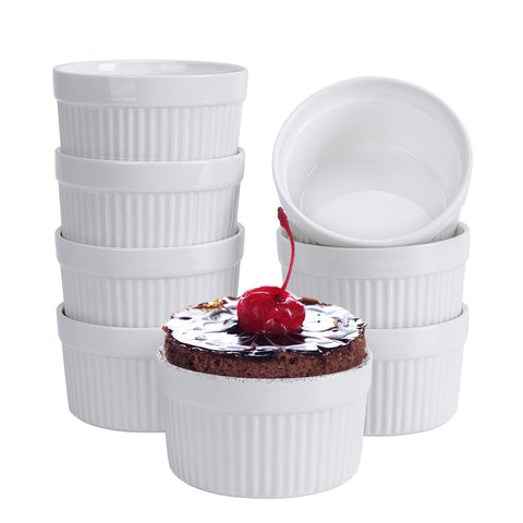 GPYG Ramequines 6oz: juego de 8 para porciones individuales de postres.