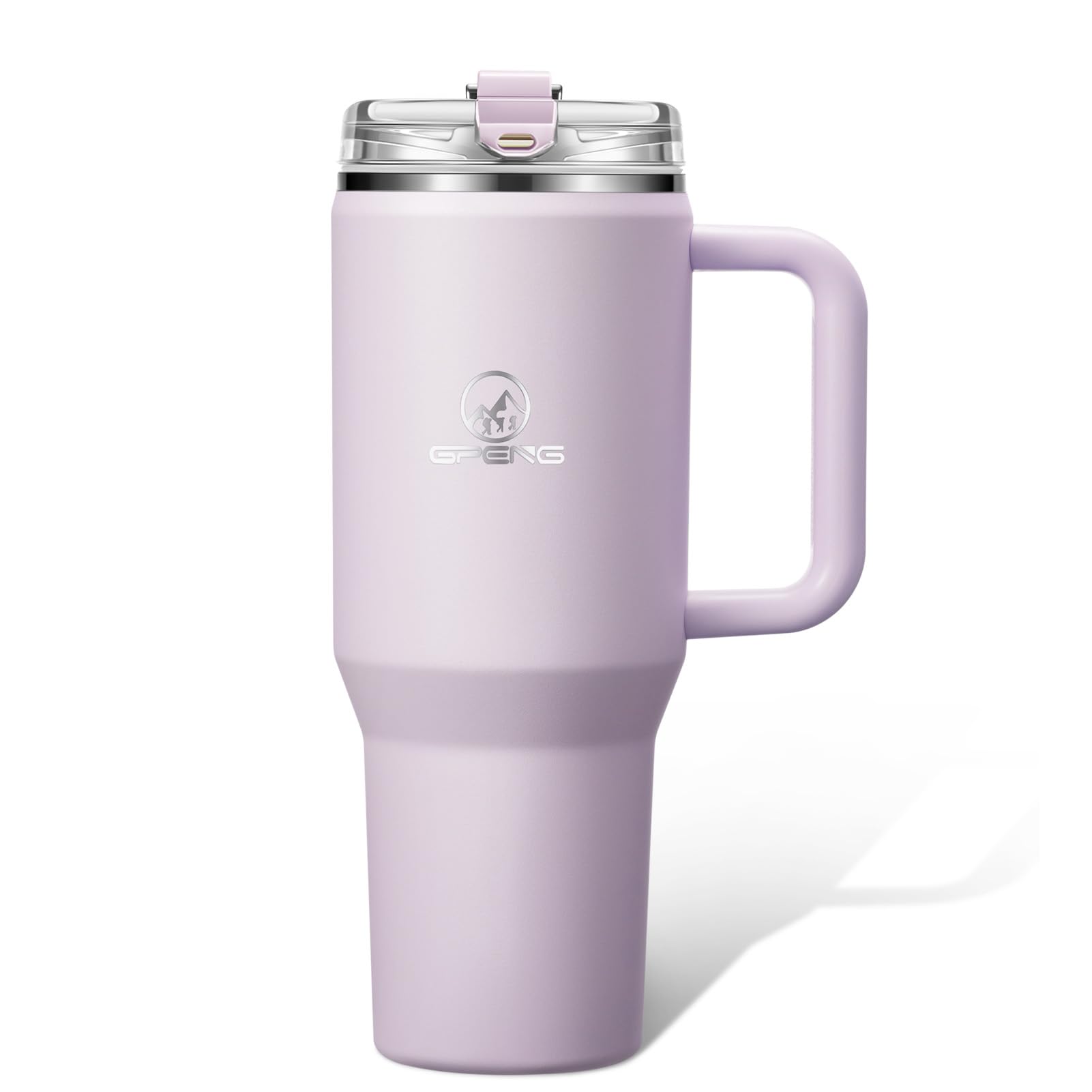 Gpeng tumbler con asa, cómodo para transportar en viajes y caminatas.