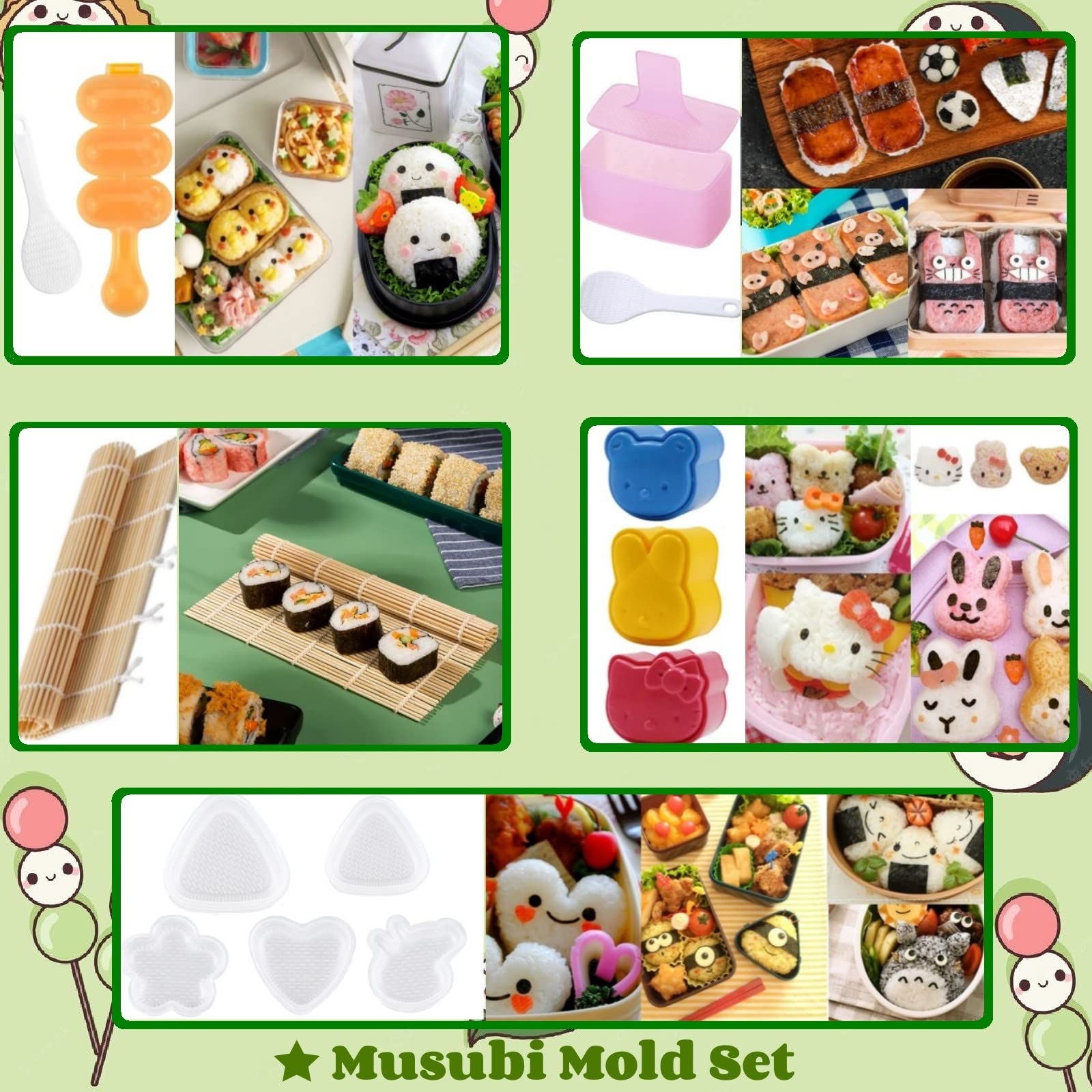 Gpurplebud prensador musubi para colocar arroz con precisión