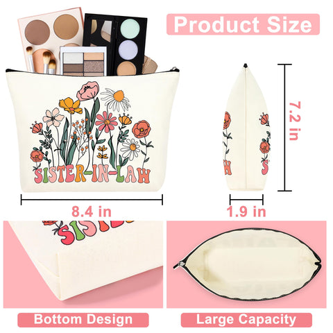 GQDECOR bolsa de maquillaje de doble cara, diseñada para uso diario y viajes