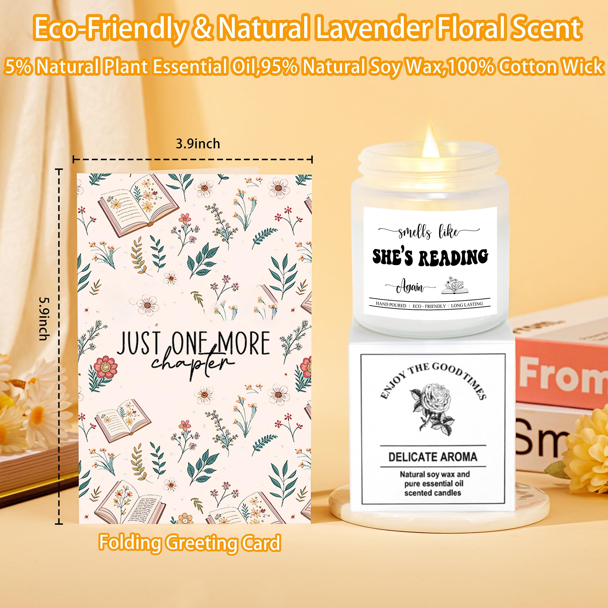 GQDECOR vela de lavanda perfumada, aroma relajante para momentos de lectura