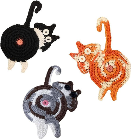 Graceice posavasos gato tejido creativo protege la mesa y añade estilo