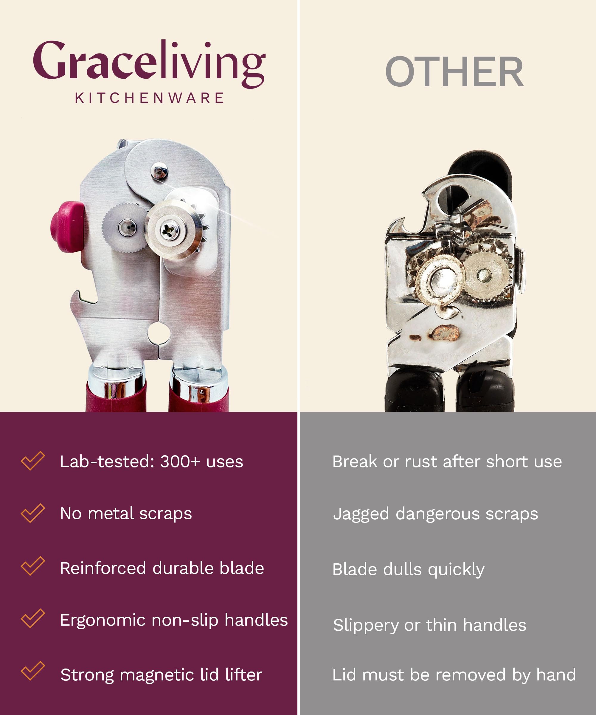 Graceliving abrelatas-garantia-3-anos brinda tranquilidad al comprar