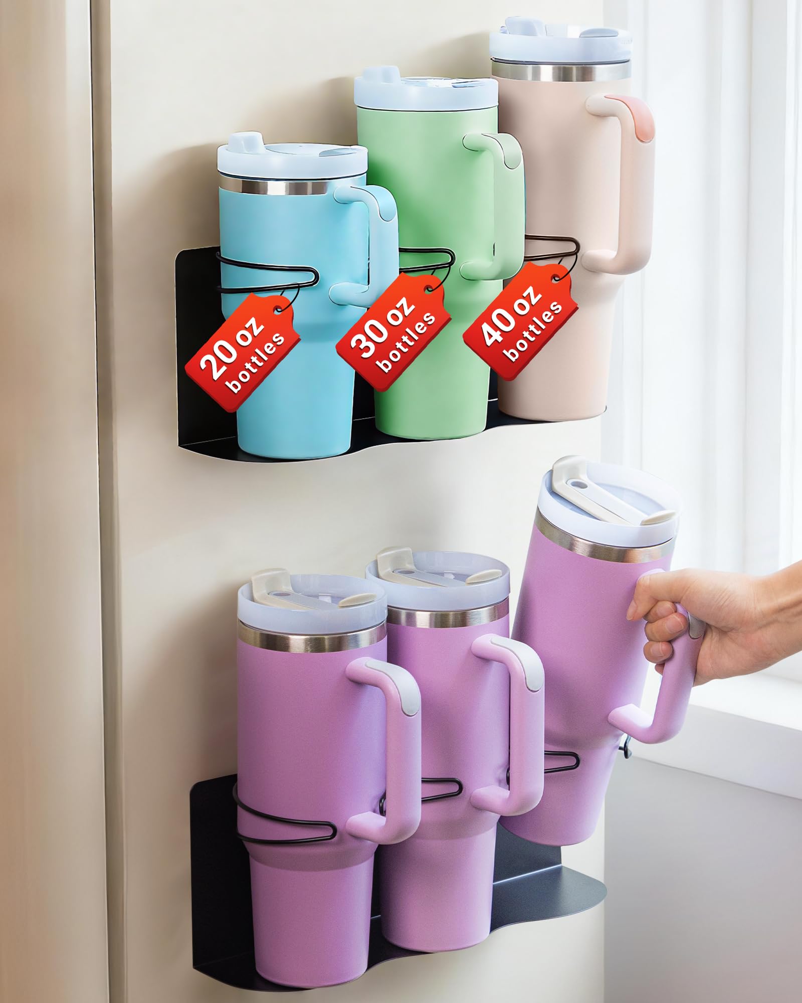Gracenal soporte magnético para frigorífico, dos piezas para tazas.