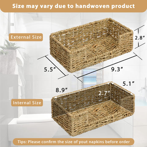 Graciadeco cesto paños mimbre trenzado, perfecto para mesa y organización decorativa.