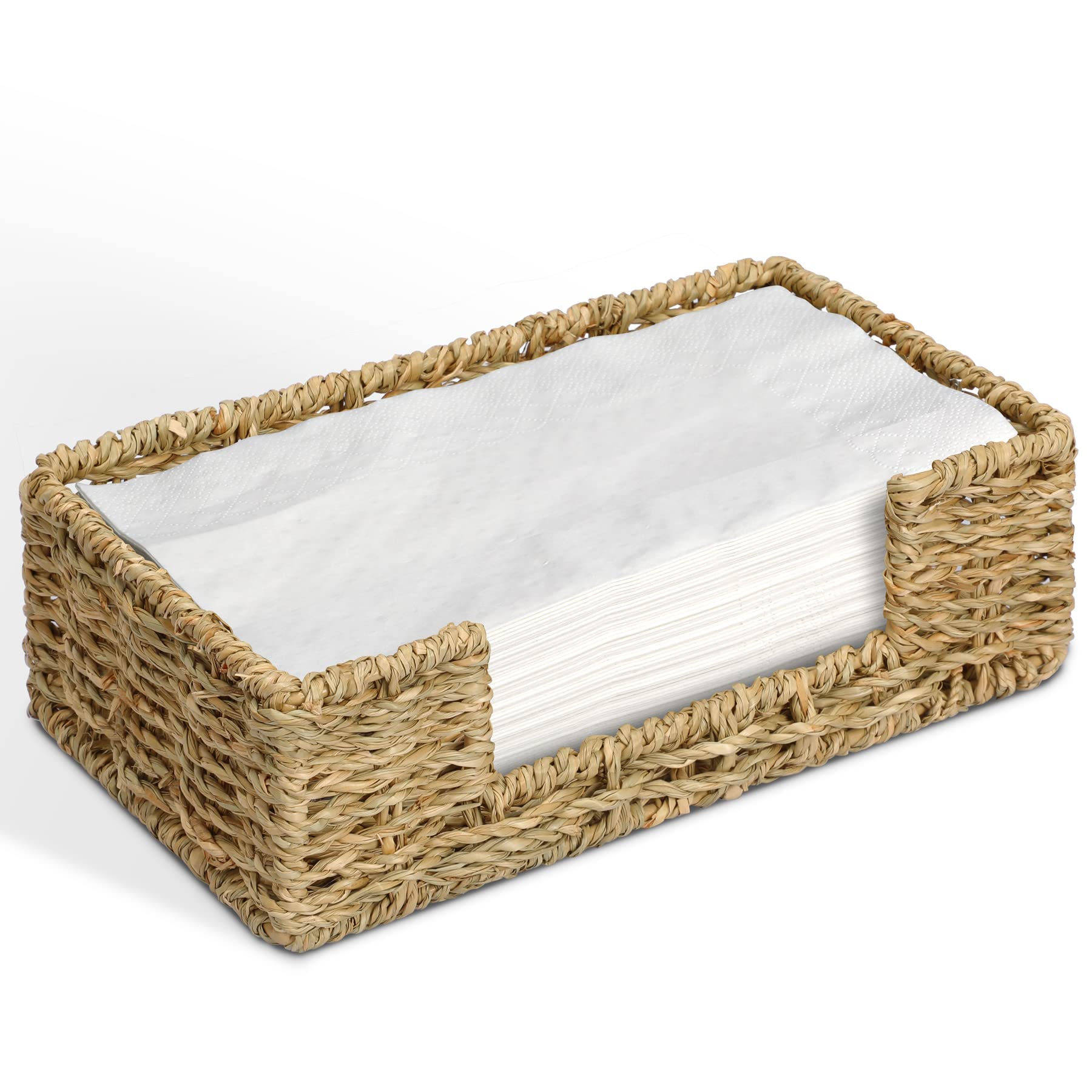 Graciadeco cesto paños pastos marinos trenzados para decoración y acceso fácil.