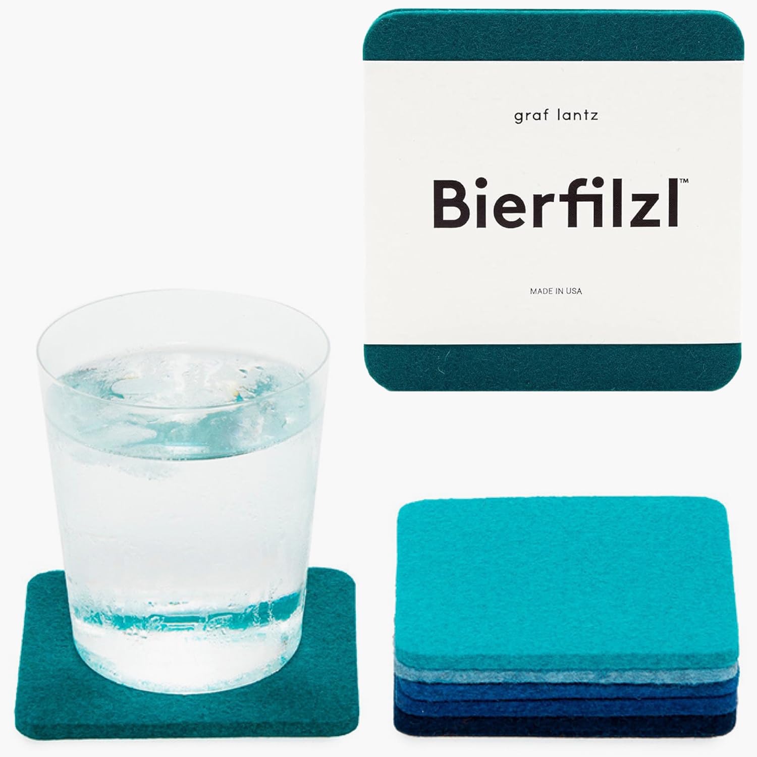 Graf Lantz Bierfilzl posavasos cuadrados Océano absorben hasta 30% para proteger la mesa