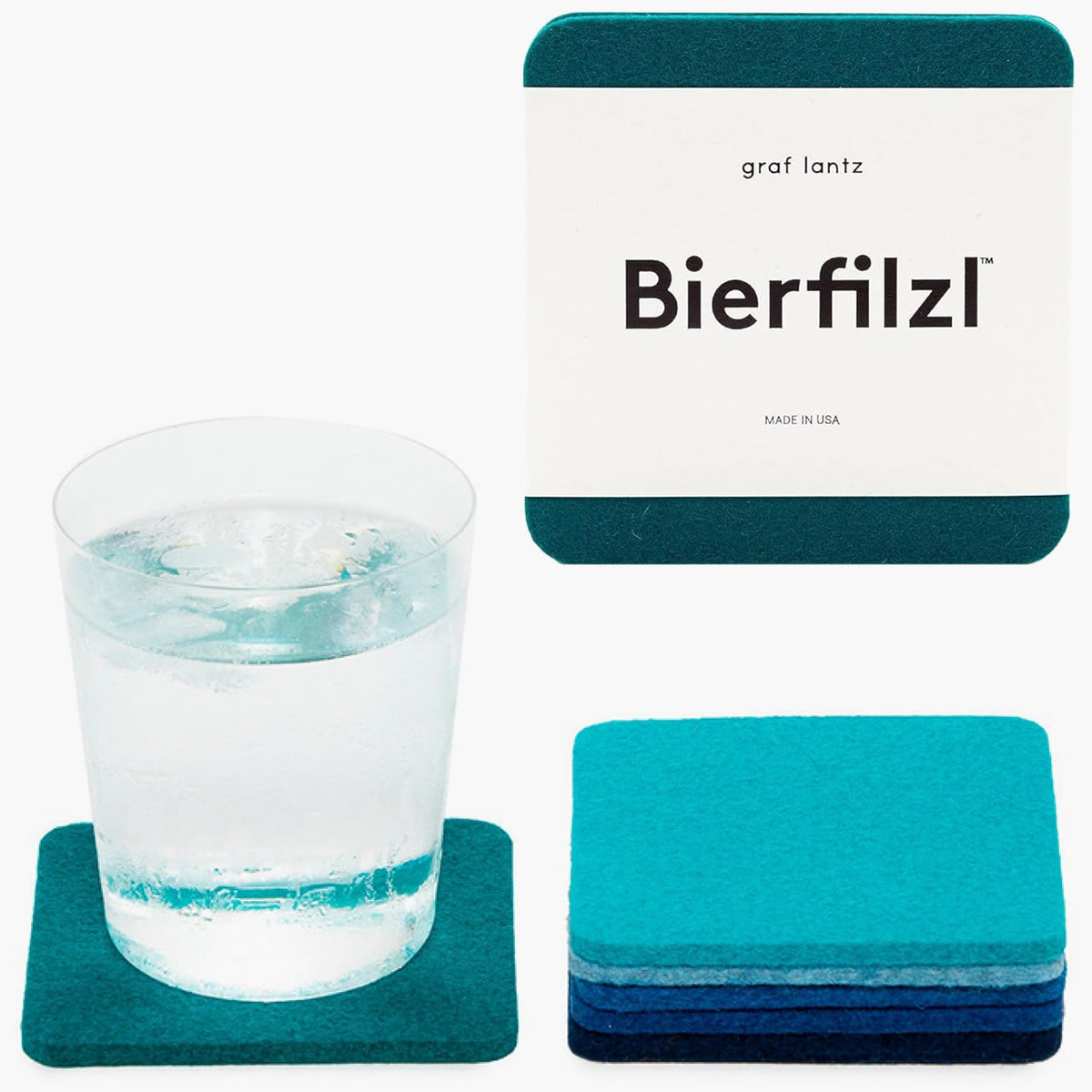 Graf Lantz Bierfilzl posavasos cuadrados Océano absorben hasta 30% para proteger la mesa