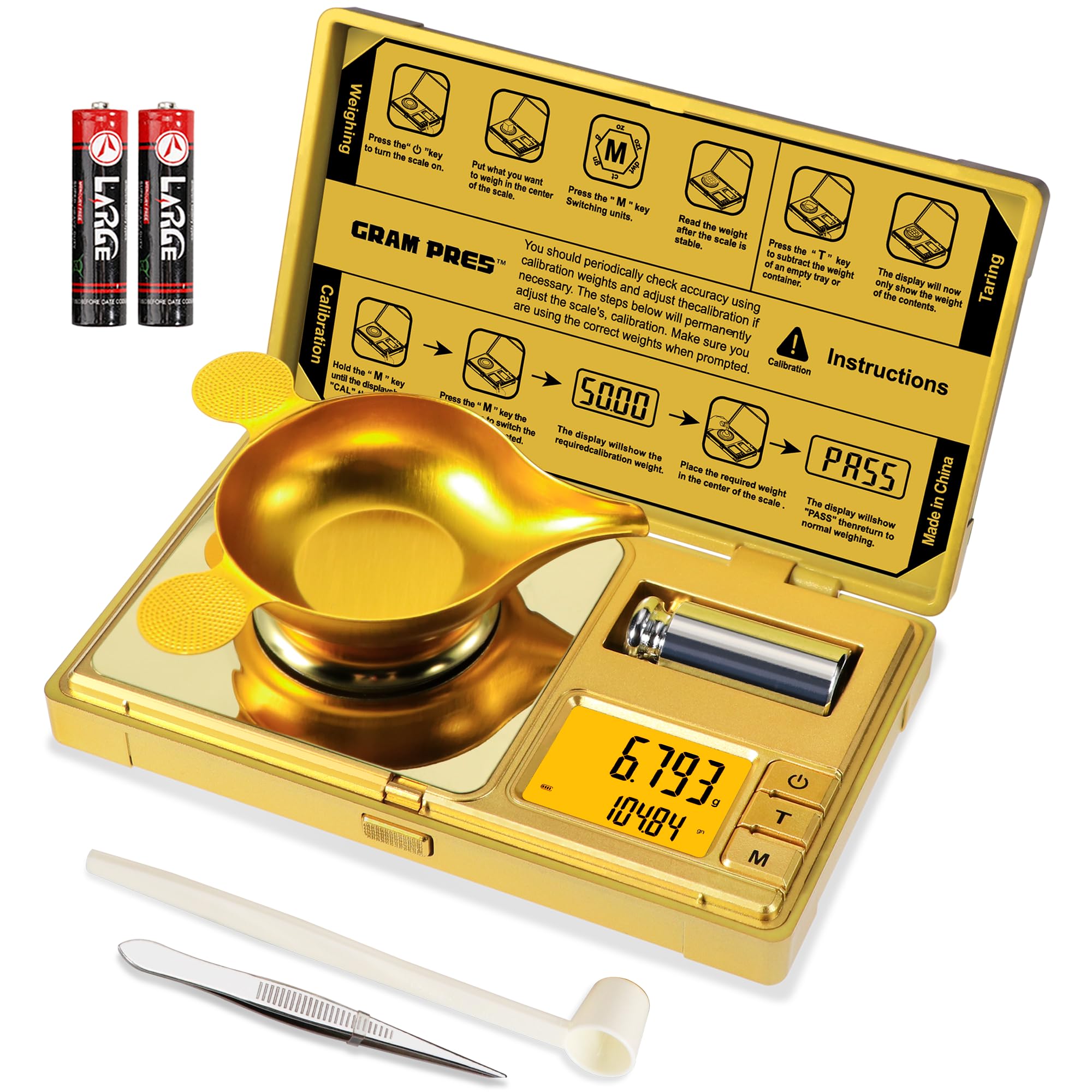 GRAM PRES balanza precisa 50 g para joyas y gemas, lectura exacta.