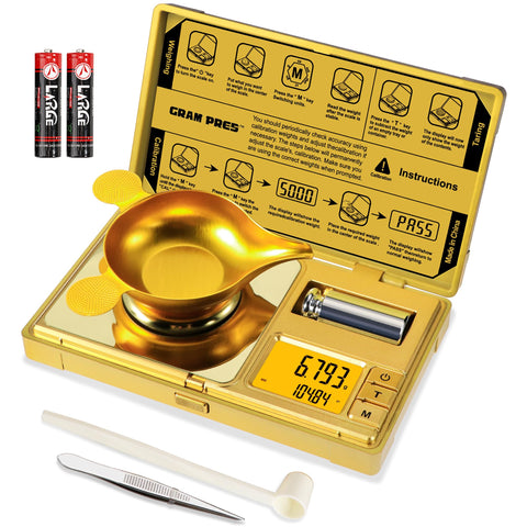 GRAM PRES balanza precisa 50 g para joyas y gemas, lectura exacta.