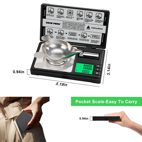 GRAM PRES peso de calibración de 50 g para calibrar sin herramientas extra.