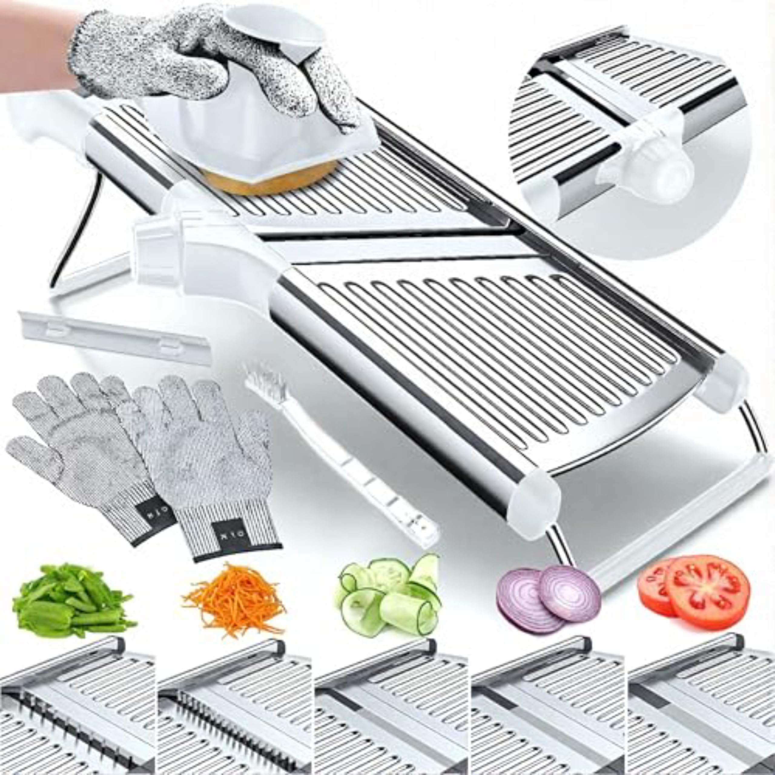 Gramercy Mandolina Ajustable con control de grosor para rebanadas uniformes