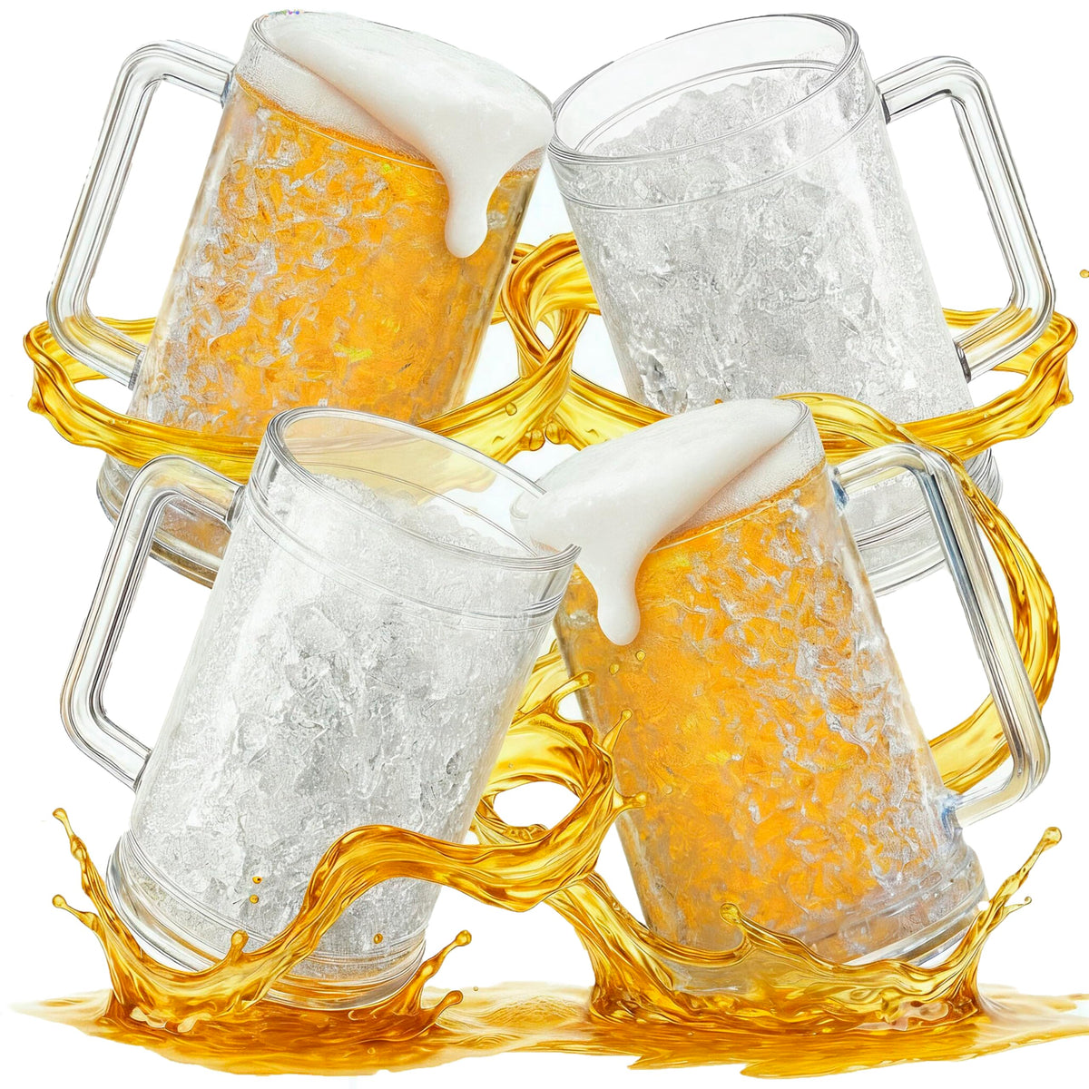 Granatan jarras de cerveza con gel muestran enfriamiento que puede durar hasta 1,5 horas