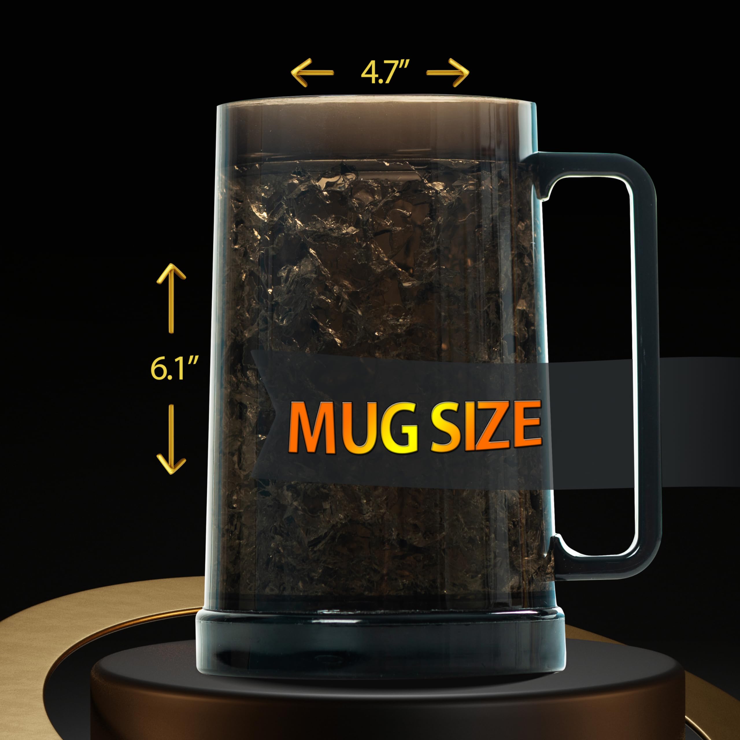 Granatan vaso cerveza negro doble pared para mantener bebidas frías