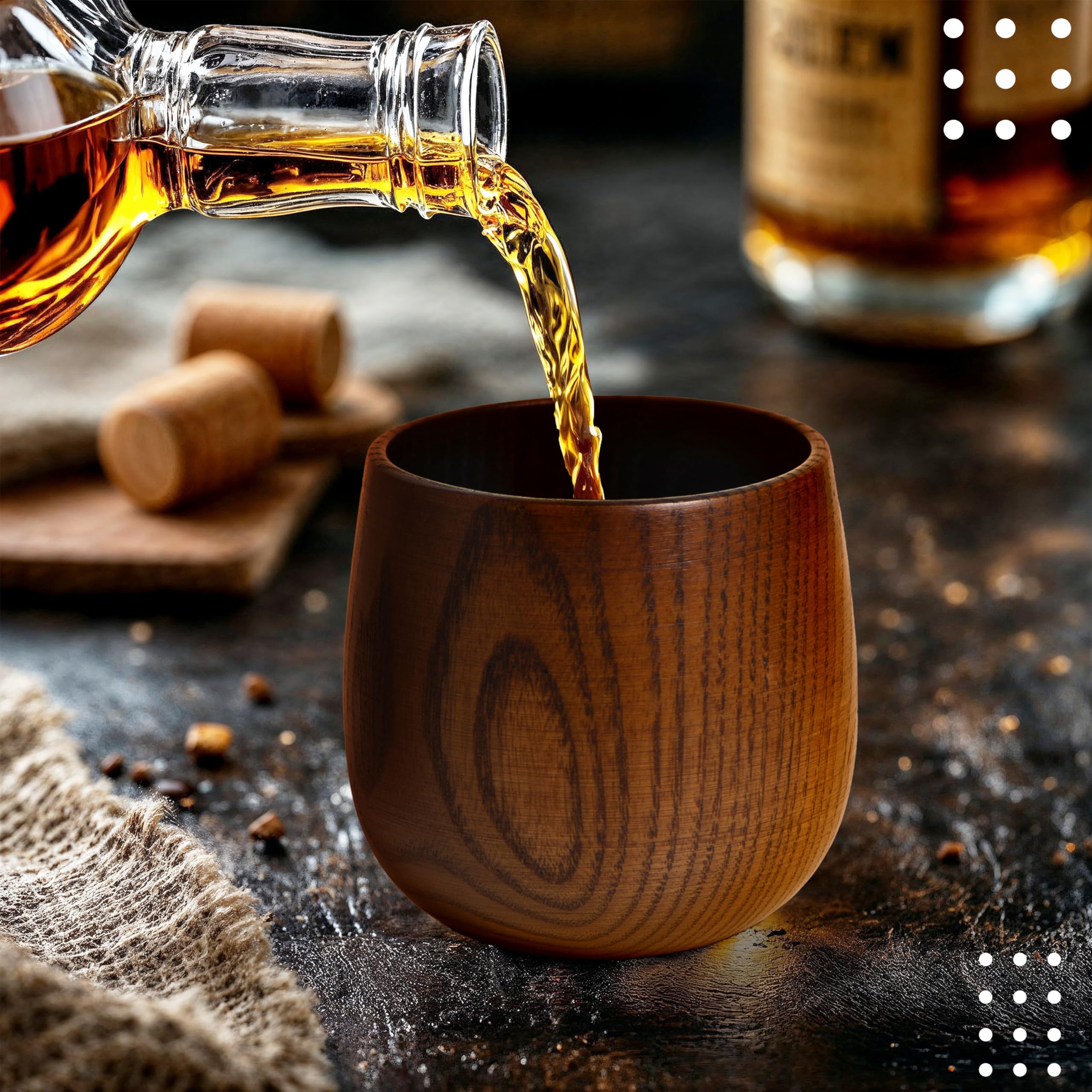 Vaso Granatan, acabado carbonizado, experiencia sensorial para noches relajadas.
