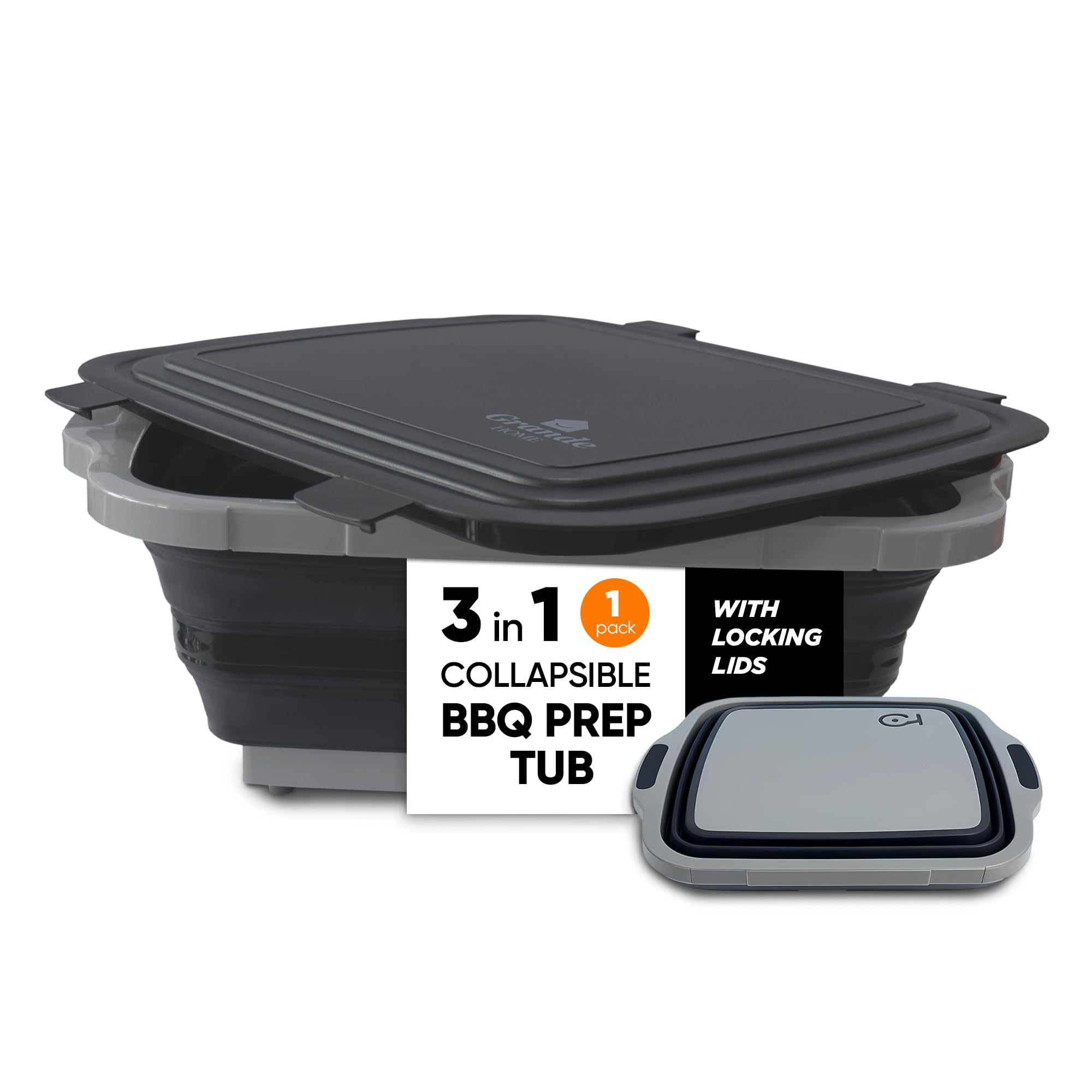 Grande Home BBQ Prep Tub Desplegable XL con Tabla de Corte, ideal para cocina al aire libre